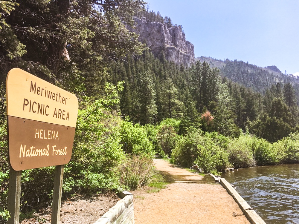 The path leading to the Meriwether Picnic Area from the boat dock on Holter Lake.